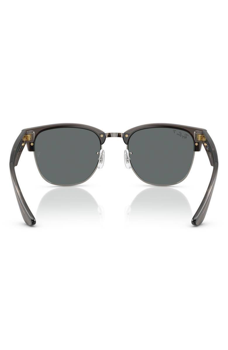 Ray-Ban Clubmaster Reverse Lens 54mm Polarized Square Sunglasses, Alternate, color, Dark Grey