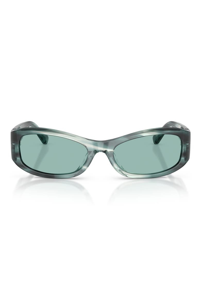 55mm Rectangular Sunglasses, Main, color, TEAL STRIATED / PETROL GREEN