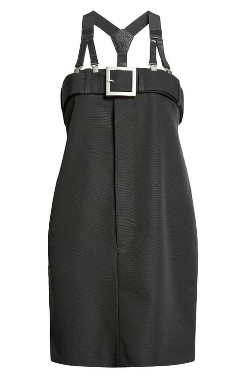 Shop Jean Paul Gaultier The Short Strapped Virgin Wool Minidress In Black