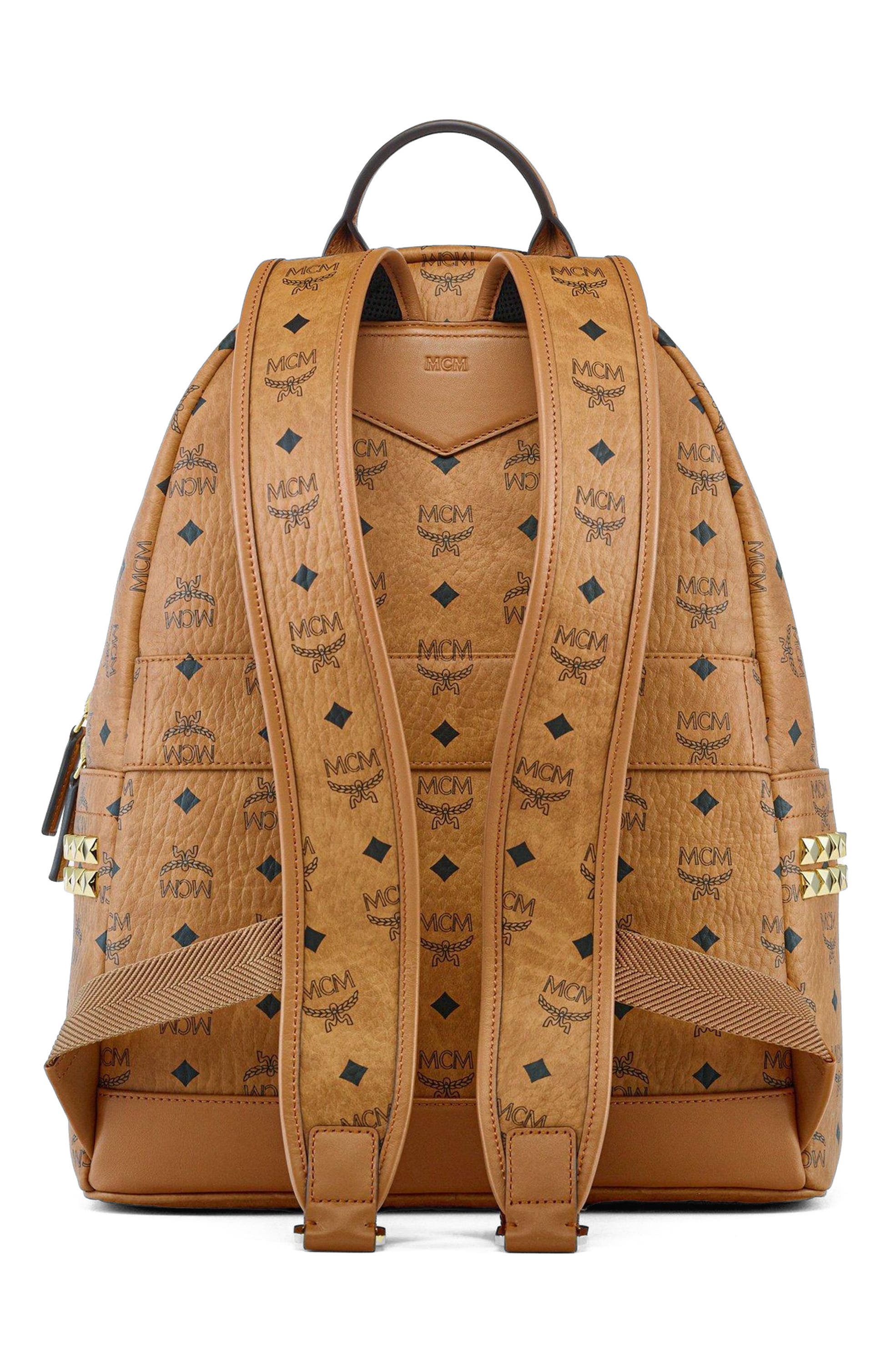 MCM Stark Side Studs Backpack in Bandana Visetos, Alternate, color, 