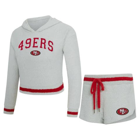 Women's Concepts Sport  Gray San Francisco 49ers Whitley Long Sleeve Hoodie Top & Shorts Set