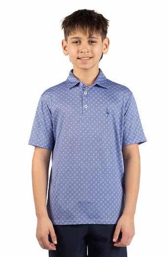TailorByrd Kids' Geometric Floral Knit Polo