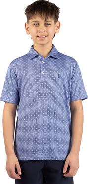 TailorByrd Kids' Geometric Floral Knit Polo
