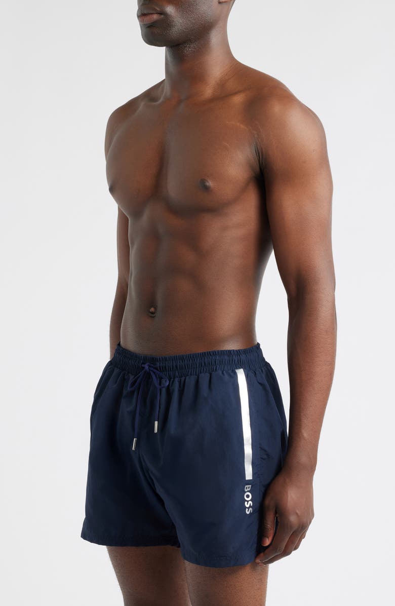 BOSS Ole Swim Trunks, Alternate, color, Navy