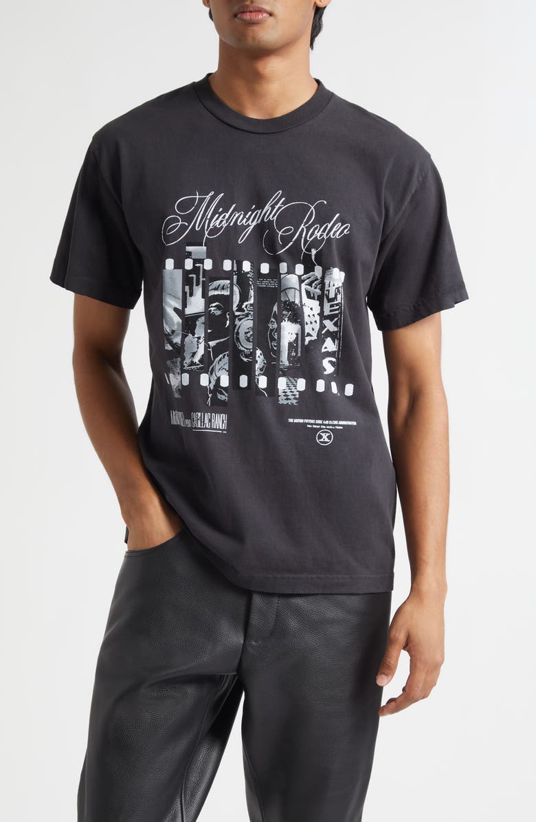 MIDNIGHT RODEO Psychological Thriller Graphic T-Shirt, Main, color, Black