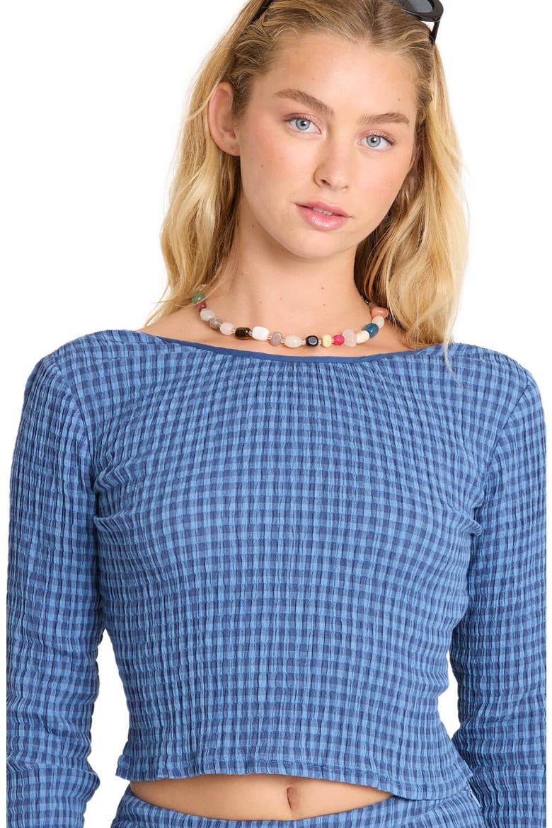 Twilight Dreamer Long Sleeve Cropped Top, Alternate, color, TRUE NAVY