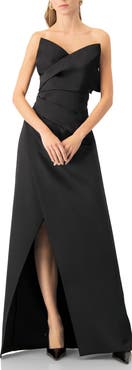 IVONNE Strapless Gown With Front Leg Opening