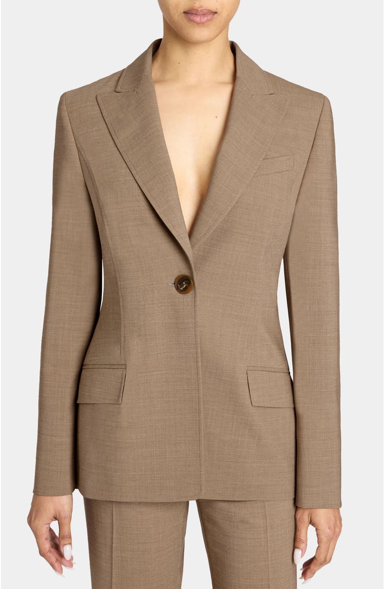 Santorelli Jess Single Button Jacket in Stretch Wool, Main, color, Hazelwood