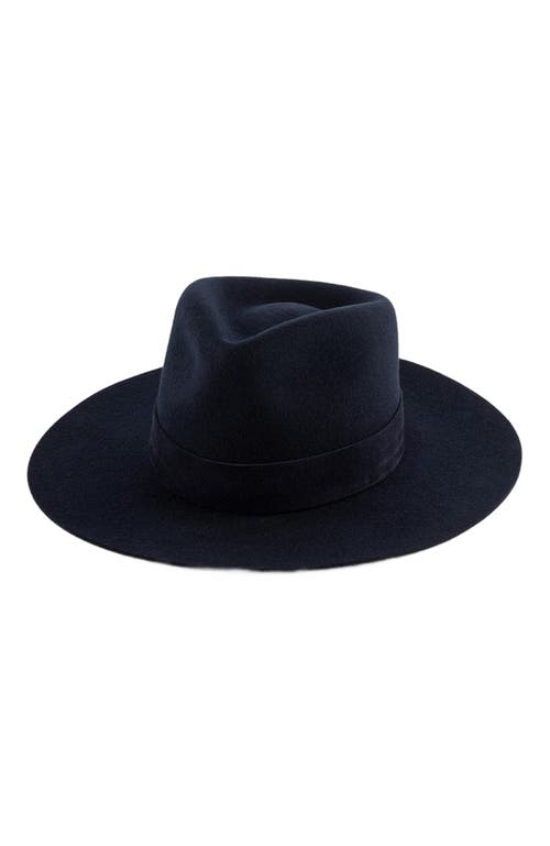 Gigi Pip Miller Classic Fedora Hat in Navy Blue 