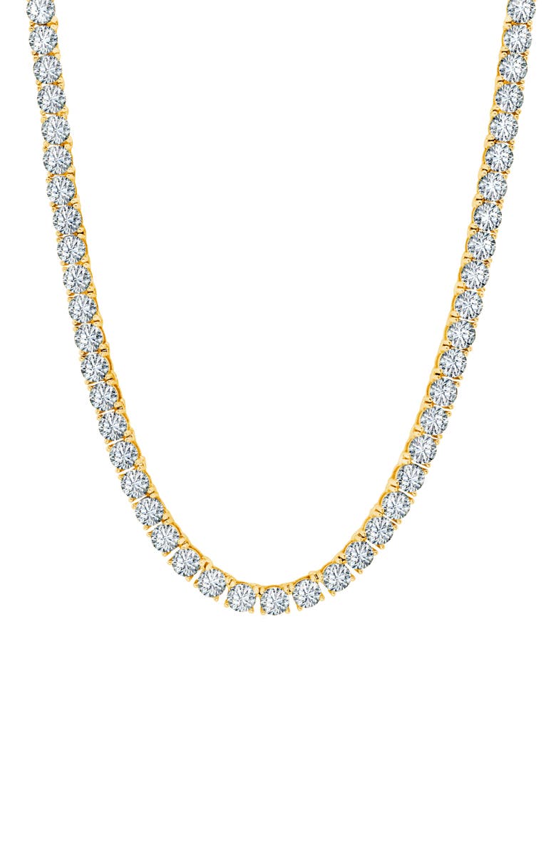Crislu Round Cubic Zirconia Tennis Necklace, Main, color, 