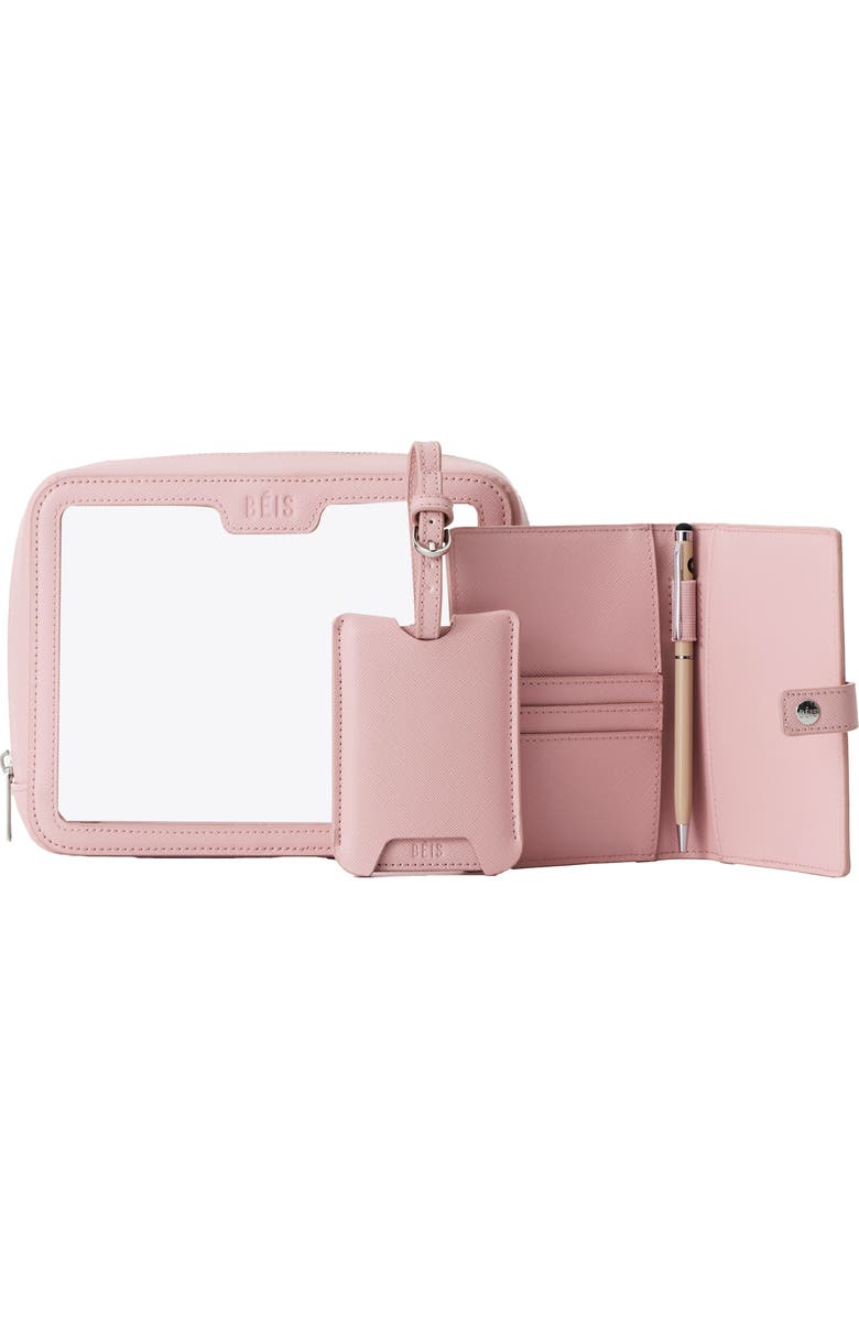 Béis The Passport Holder & Luggage Tag Set, Alternate, color, Atlas Pink