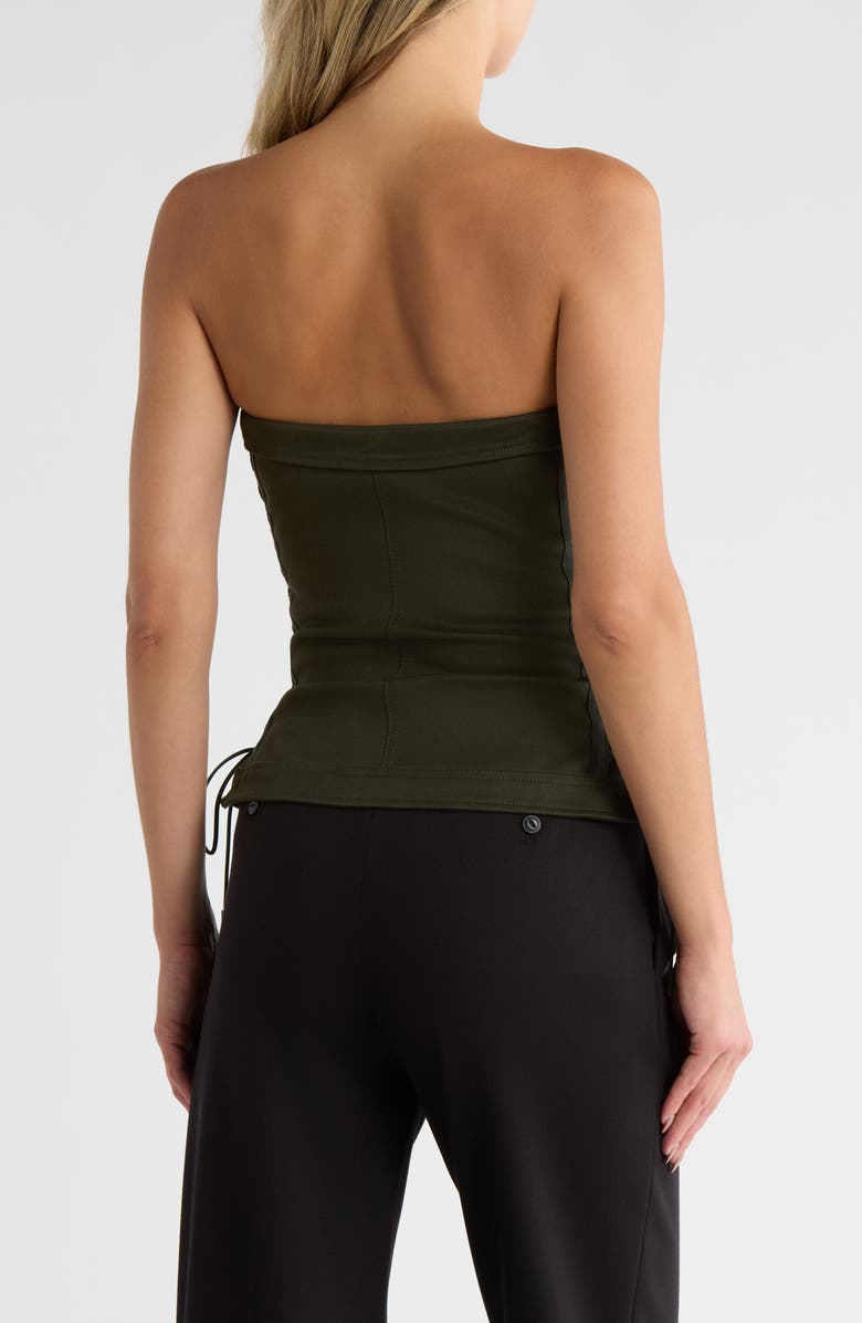 Simkhai Sasha Zip Up Bustier Top, Alternate, color, Moss