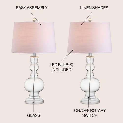 Jonathan Y Genie 28.5" Glass Led Table Lamp In Clear