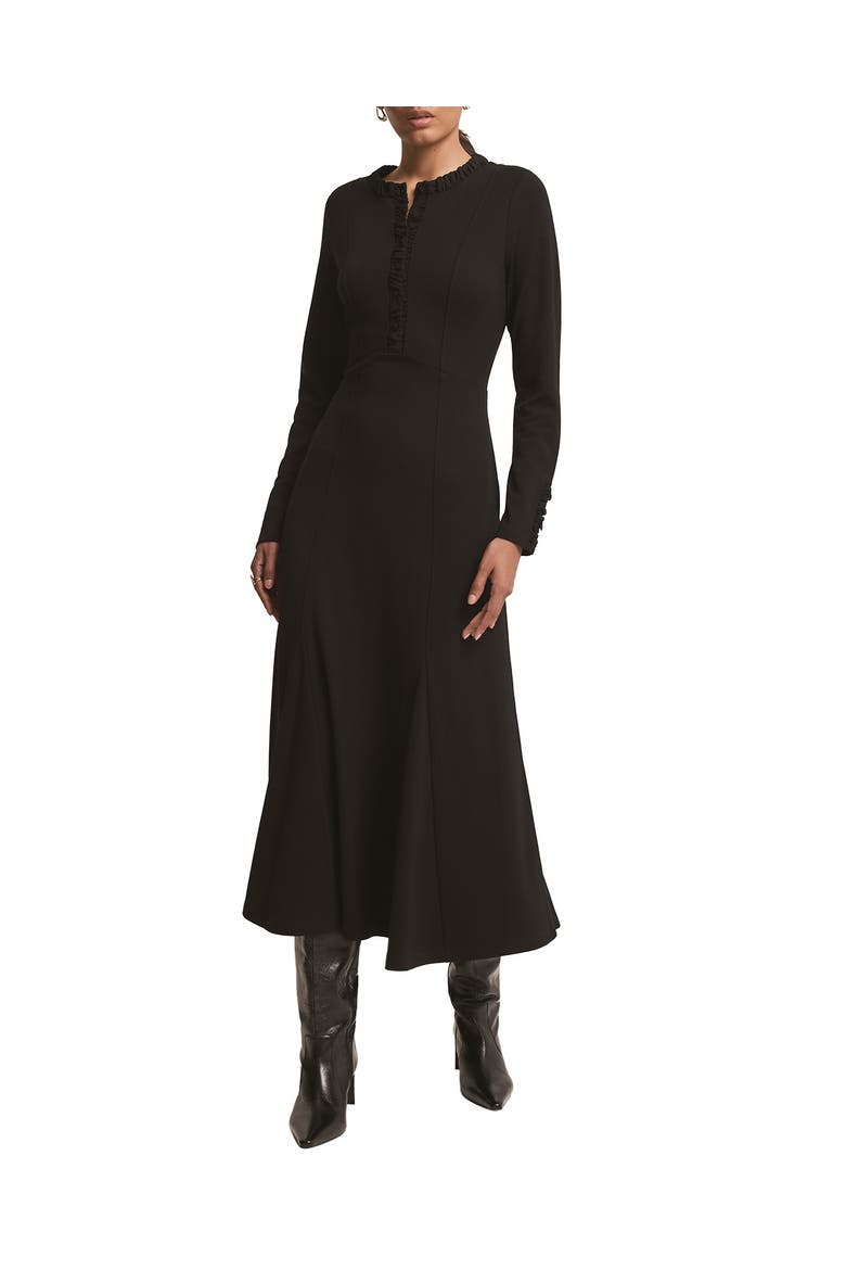 Jersey Midi Dress, Main, color, Black