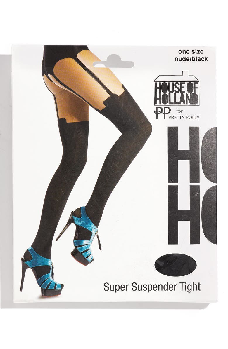 Pretty Polly 'House of Holland Super Suspender' Tights, Alternate, color, 