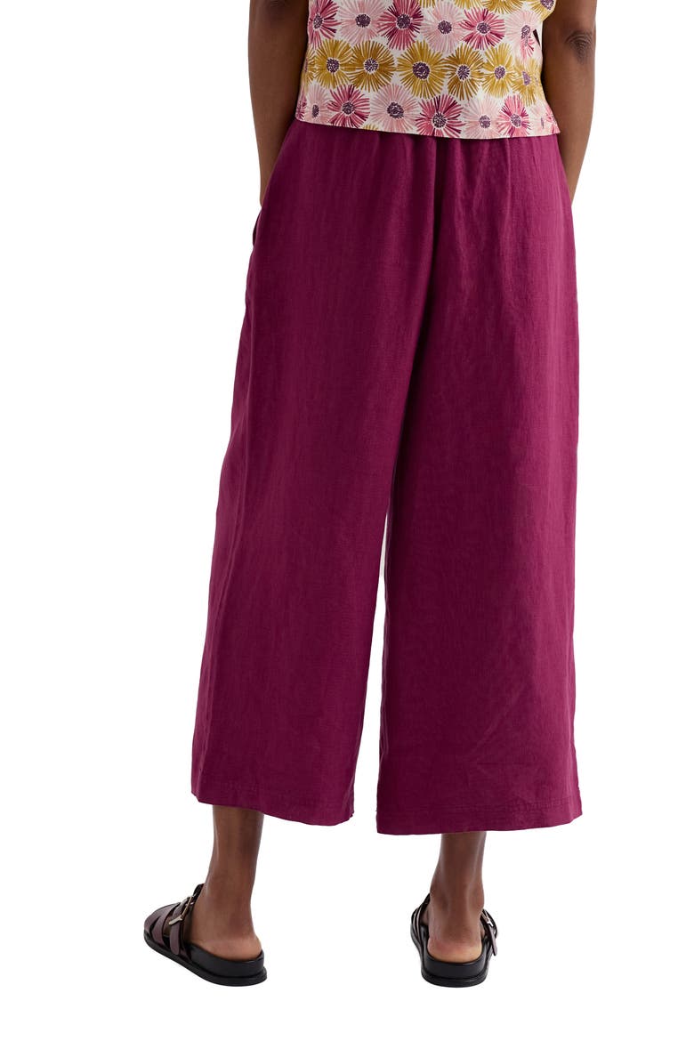 Merrivale Linen Culottes, Alternate, color, DARK FREESIA