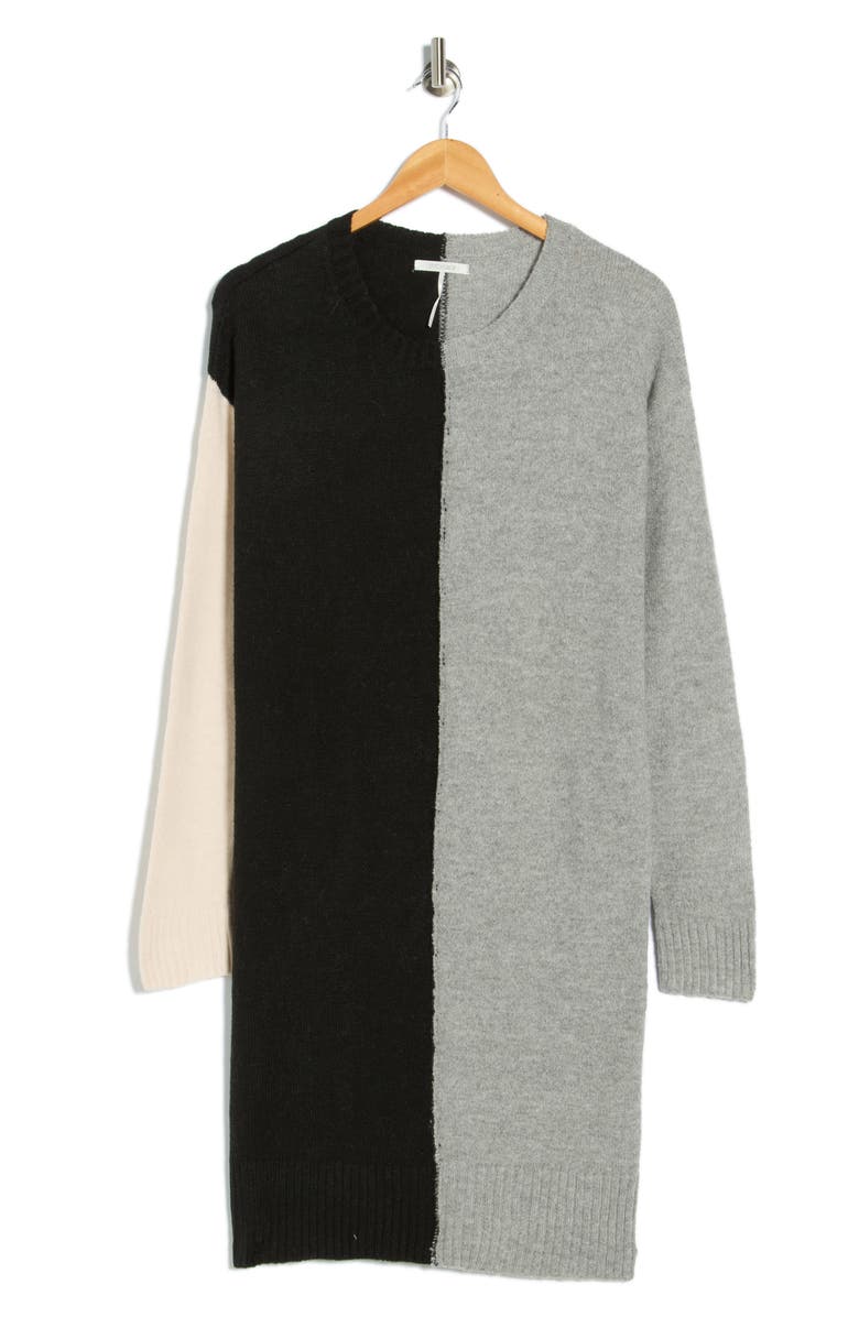 STITCHDROP Gramercy Colorblock Sweater Dress, Alternate, color, Neutral Grey/ Ivory/ Black