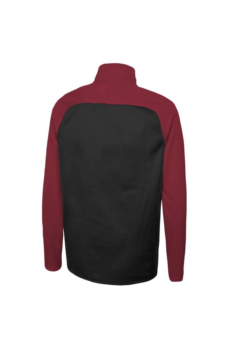 Men's New Era Black Arizona Cardinals Combine Authentic O-Line Raglan Half-Zip Jacket, Alternate, color, Black