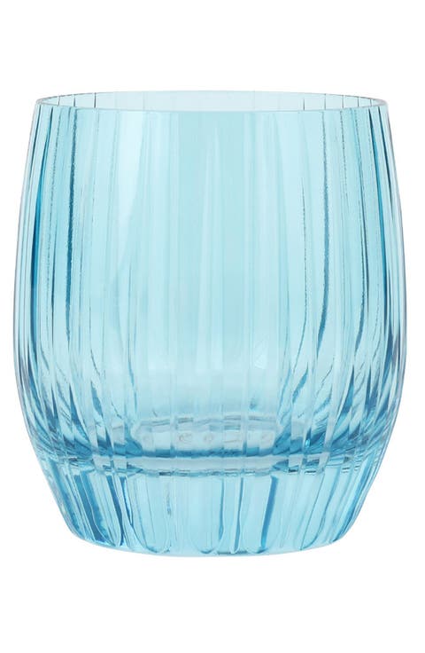 Natalia Teal Double Old Fashioned Glass
