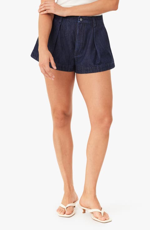 Carrie Pleated Denim Shorts (Rinse)