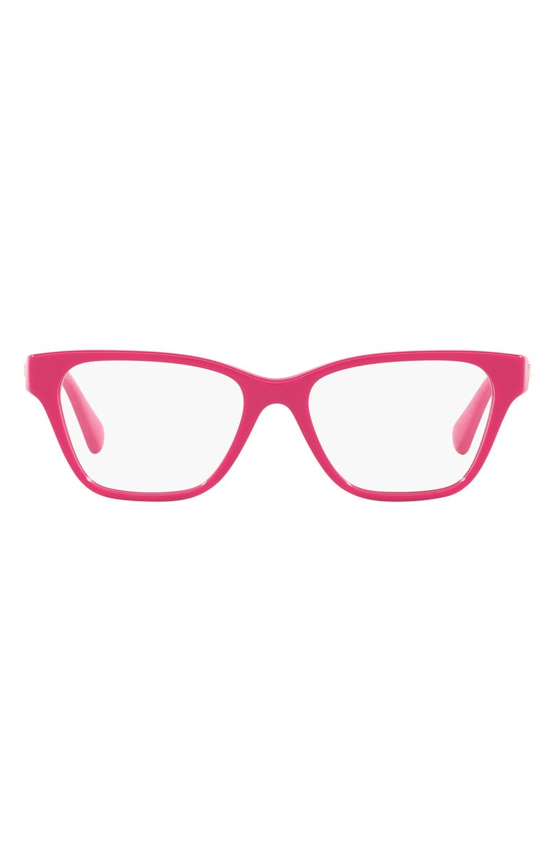 Versace Kids' 48mm Rectangular Optical Glasses, Main, color, Fuchsia