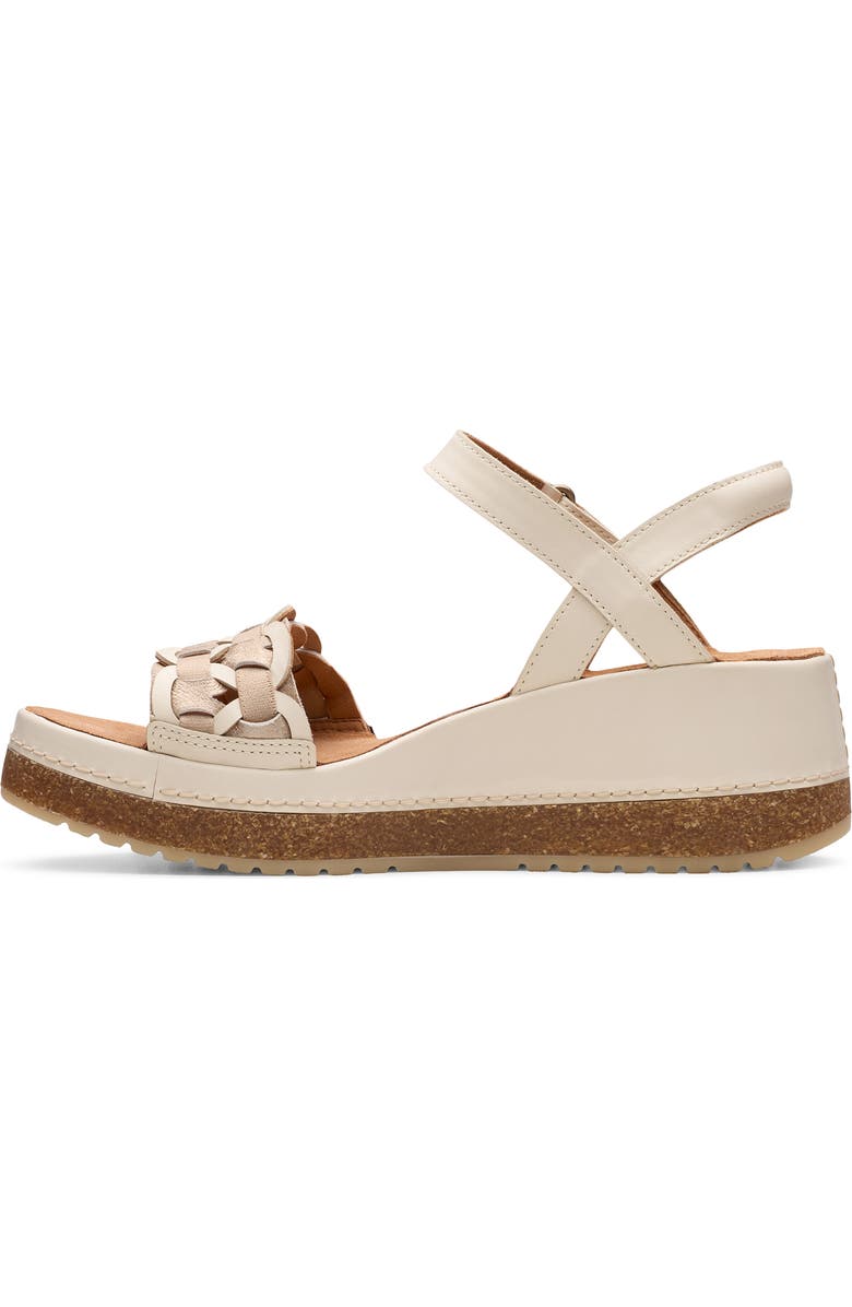 Clarks<sup>®</sup> Kassanda Wedge Sandal, Alternate, color, Cream Multi