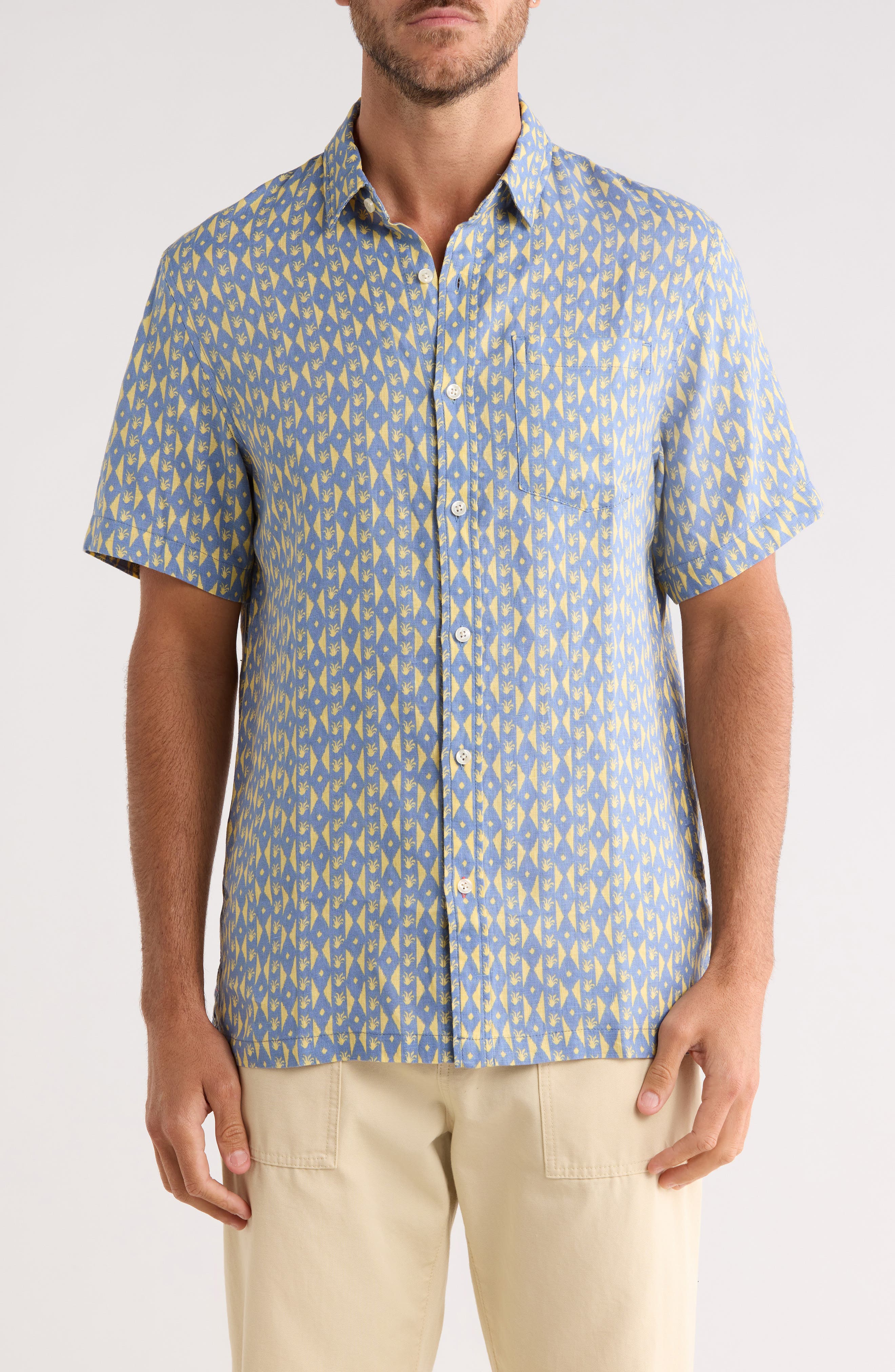 Scotch & Soda Linen Jacquard Button-Up Shirt