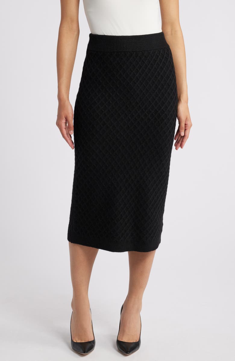 Anne Klein Diamond Stitch Sweater Skirt, Main, color, 
