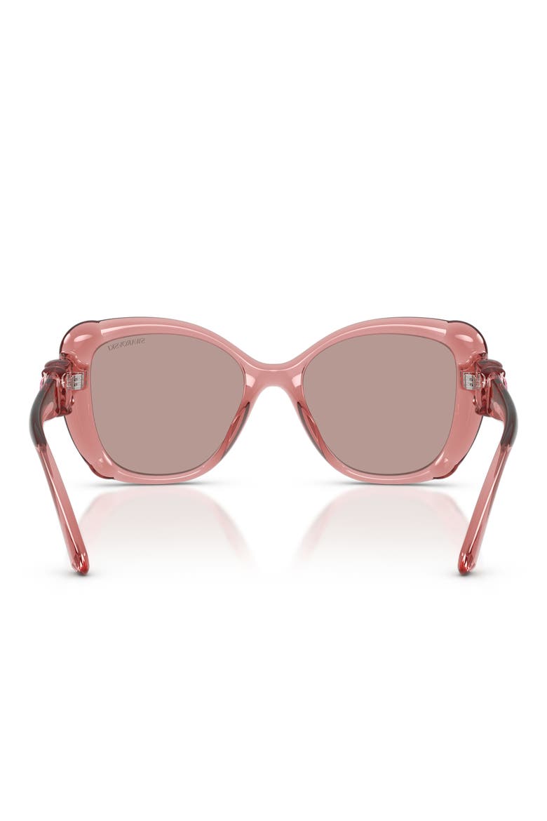 53mm Butterfly Sunglasses, Alternate, color, TRANSPARENT PINK / PURPLE