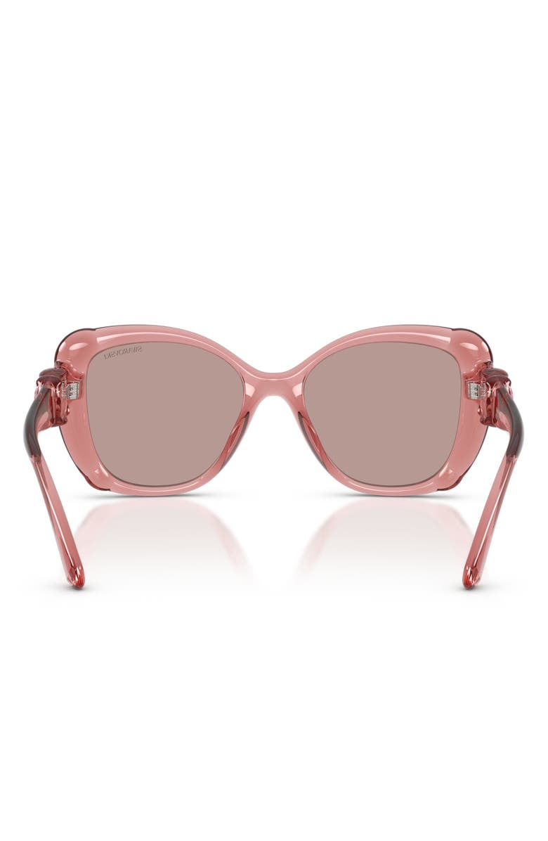 Swarovski 53mm Butterfly Sunglasses, Alternate, color, Transparent Pink / Purple