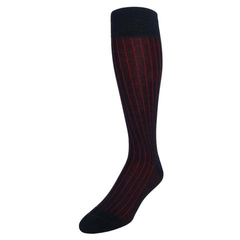 Valentino Vertical Stripe Over the Calf Mercerized Cotton Sock