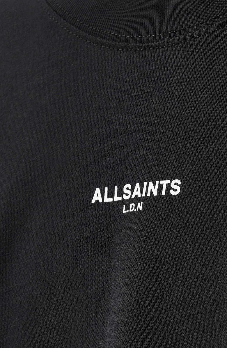 AllSaints Mikro Oversize Cotton Graphic T-Shirt, Alternate, color, Washed Black