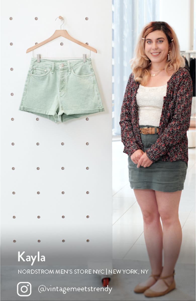 Maya High Waist Raw Hem Cutoff Denim Shorts, sales video thumbnail