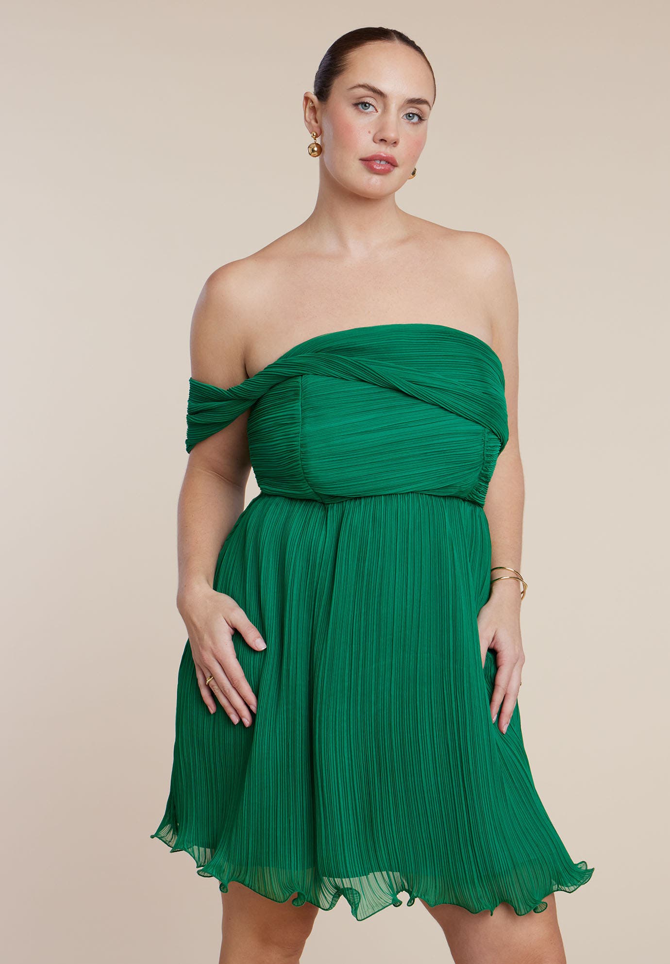 Strapless Mini Dress With Overlay - image 2
