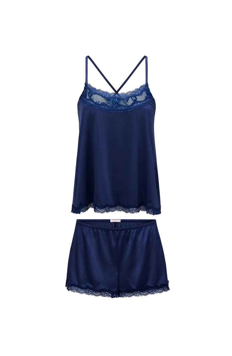 Adore Me Tiani Pajama Cami And Shorts Set, Alternate, color, Dark Blue