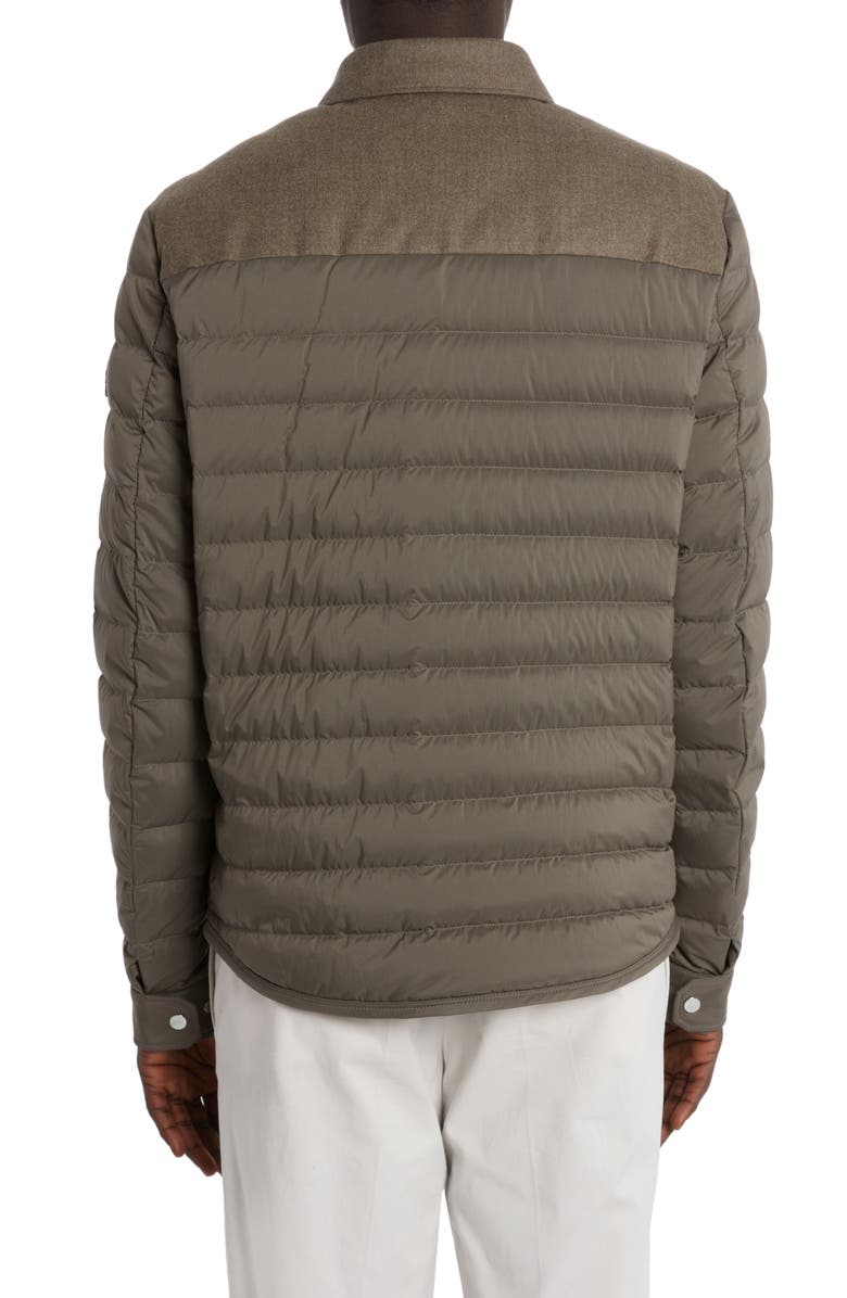 Moncler Fauscoum Virgin Wool & Quilted Nylon Down Jacket, Alternate, color, 