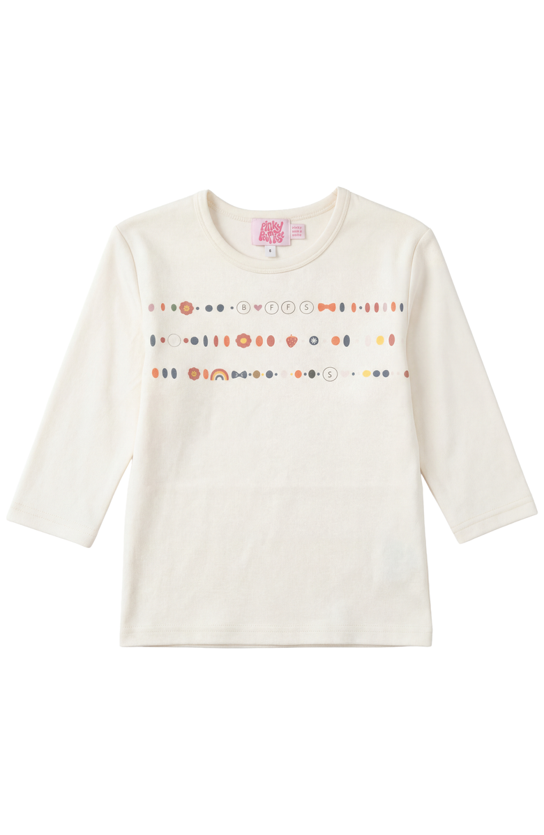 Pinky Promise Bffs Necklace Ribbed Long Sleeve Top, Main, color, Cream