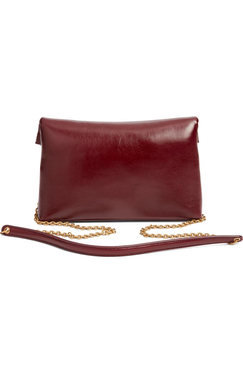 Saint Laurent Small Cassandre Leather Shoulder Bag, Alternate, color, Dark Ruby