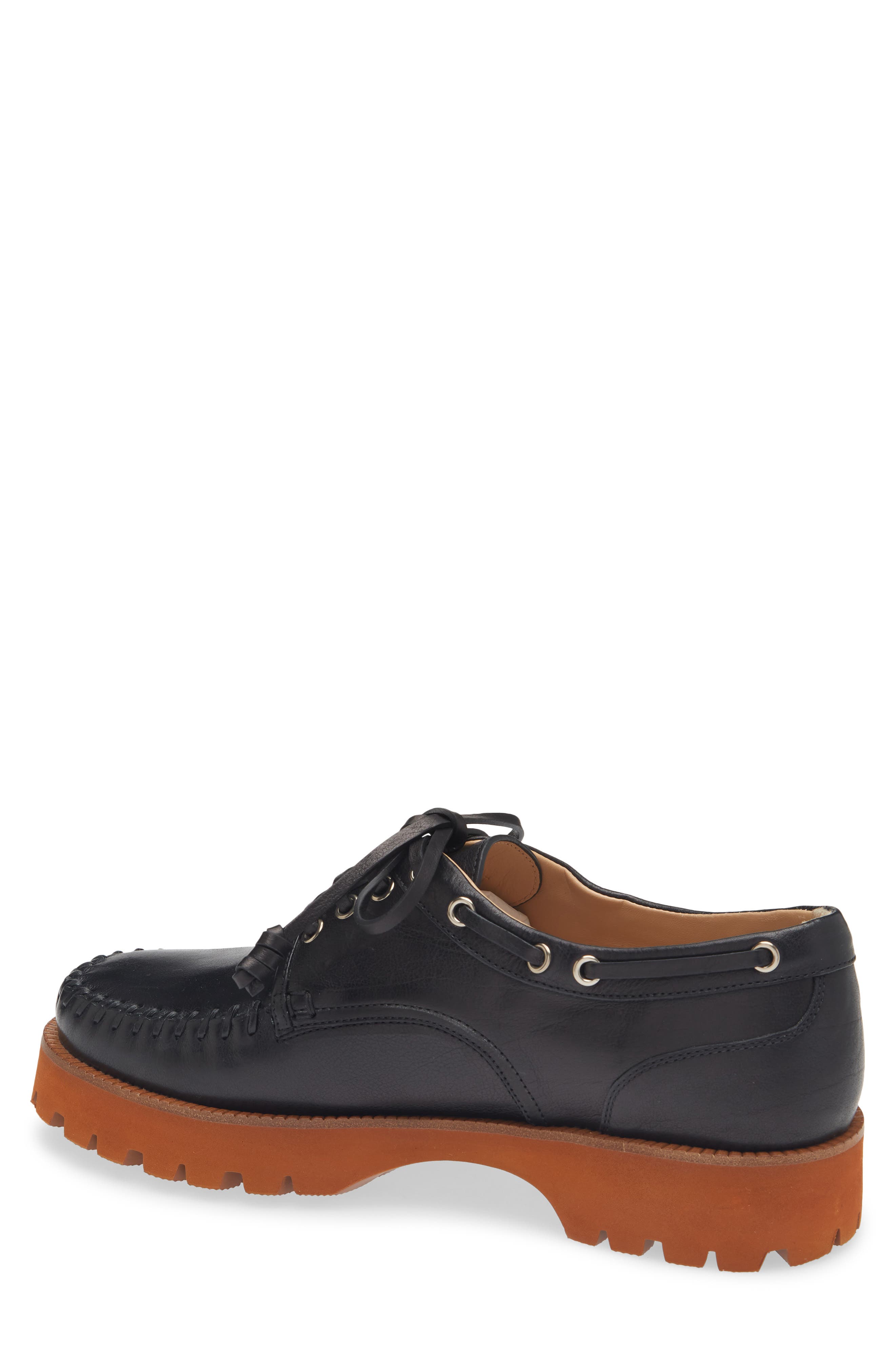 Valentino Garavani Lug Sole Boat Shoe, Alternate, color, Black