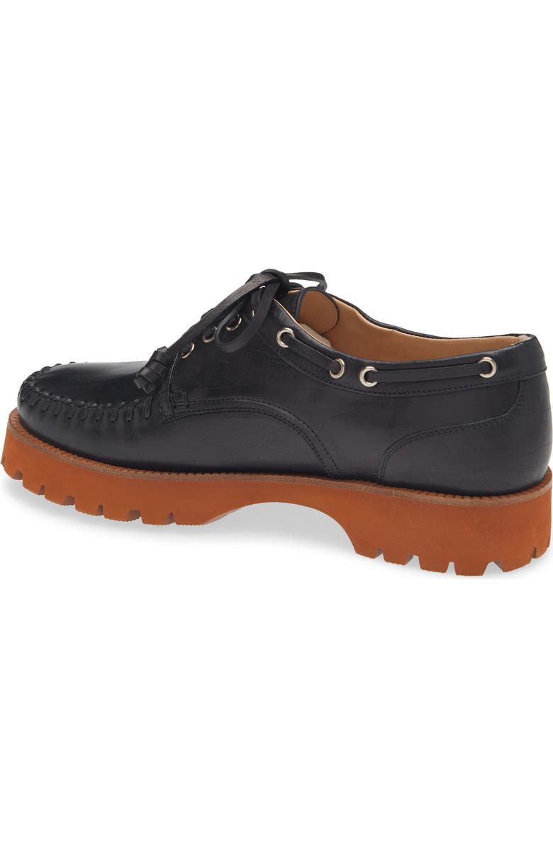 Valentino Garavani Lug Sole Boat Shoe, Alternate, color, Black