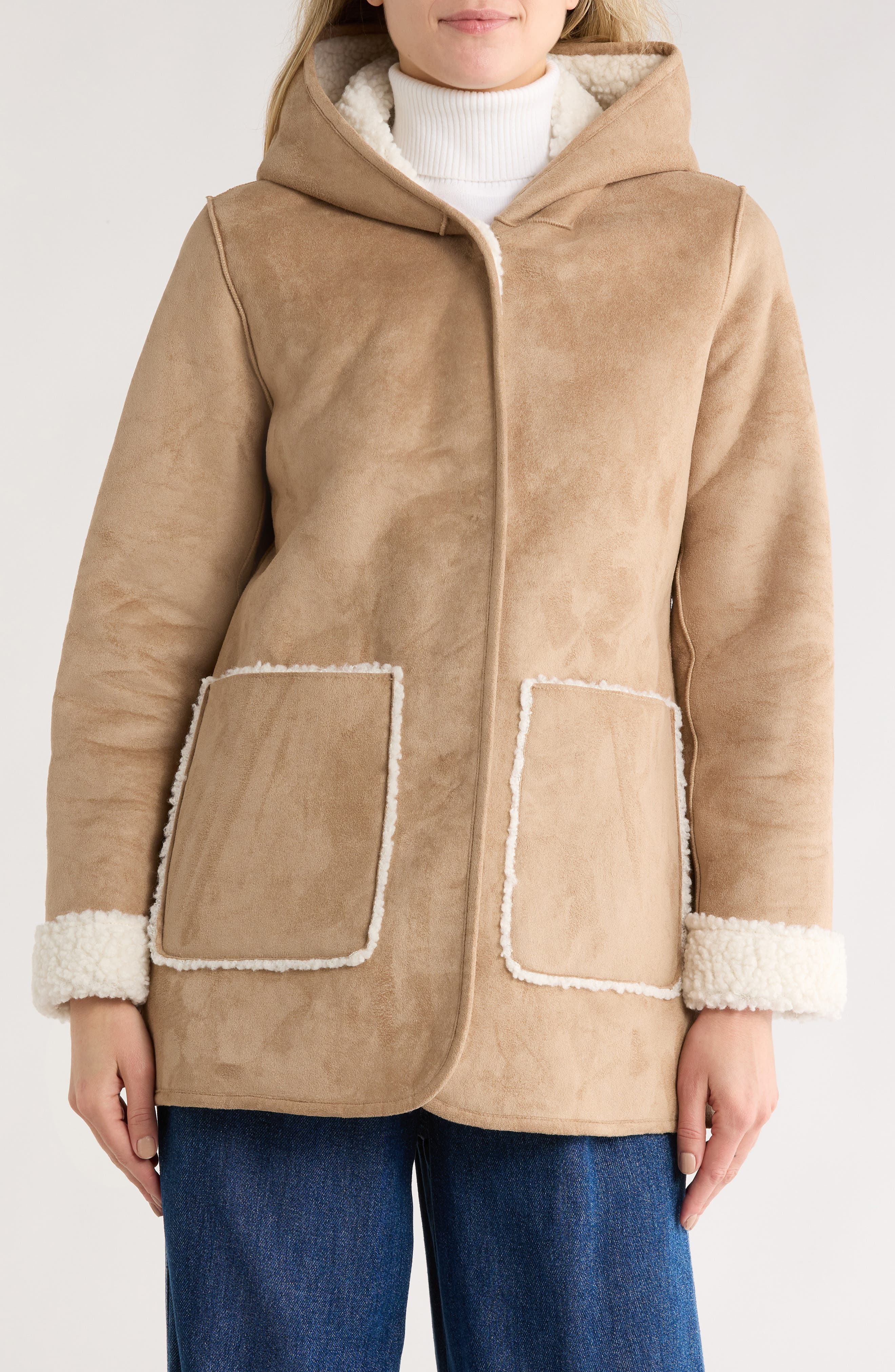 Lucky Brand Missy Faux Shearling Coat