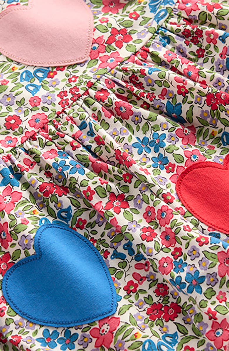 Mini Boden Kids' Appliqué T-Shirt Dress, Alternate, color, Rose Pink Flowerbed Hearts