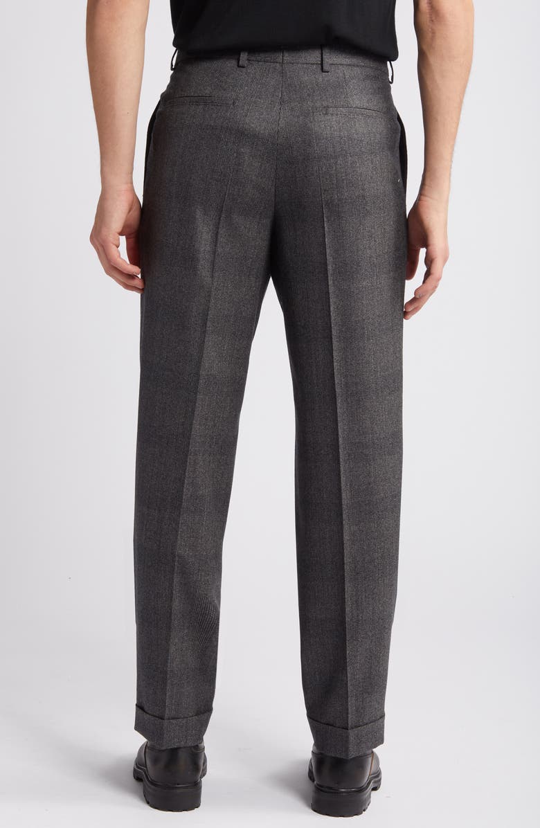 BOSS Camel Port Pleated Plaid Wool Dress Pants, Alternate, color, 
