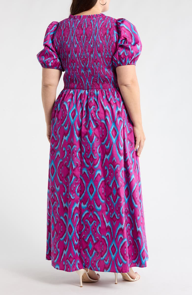 SUGARLIPS Ivani Abstract Brenty Smocked Maxi Dress, Alternate, color,