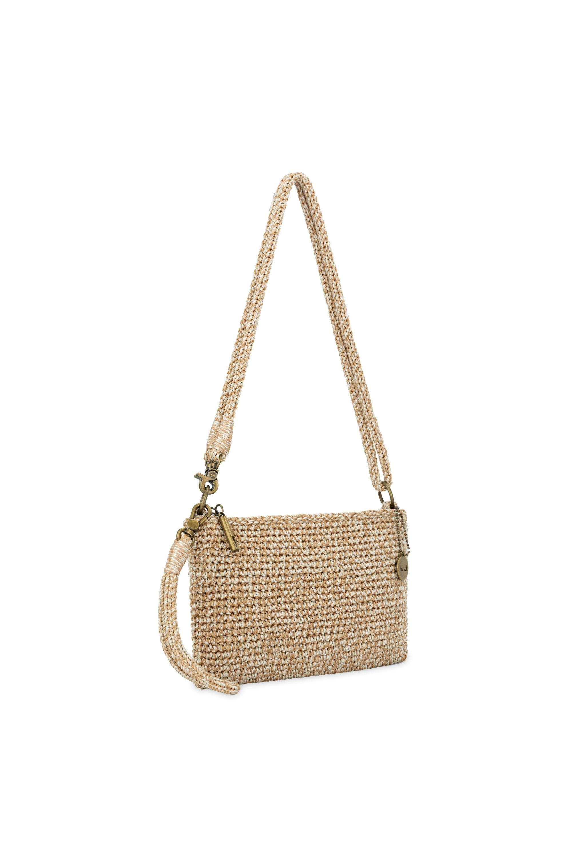 The Sak Vita Hand Crochet Crossbody Wristlet, Alternate, color, Bamboo Static