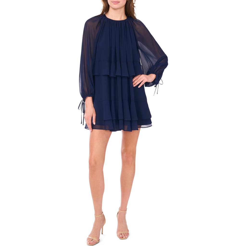 Parker The Ivonne Long Sleeve Minidress In Blue