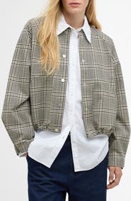 Barbour Leyburn Water Repellent Check Snap Bomber Jacket