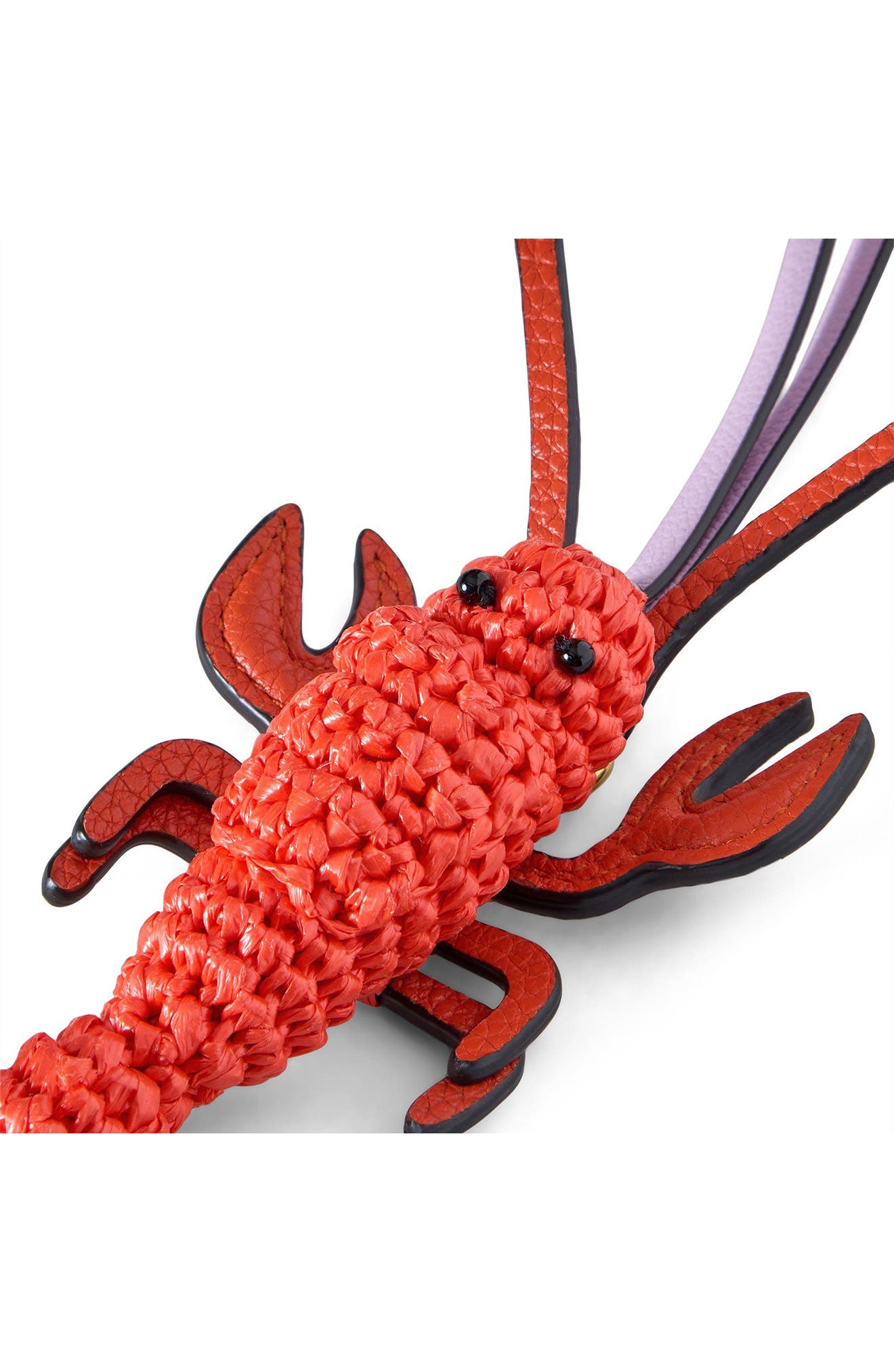 Straw Lobster Bag Charm, Alternate, color, RED