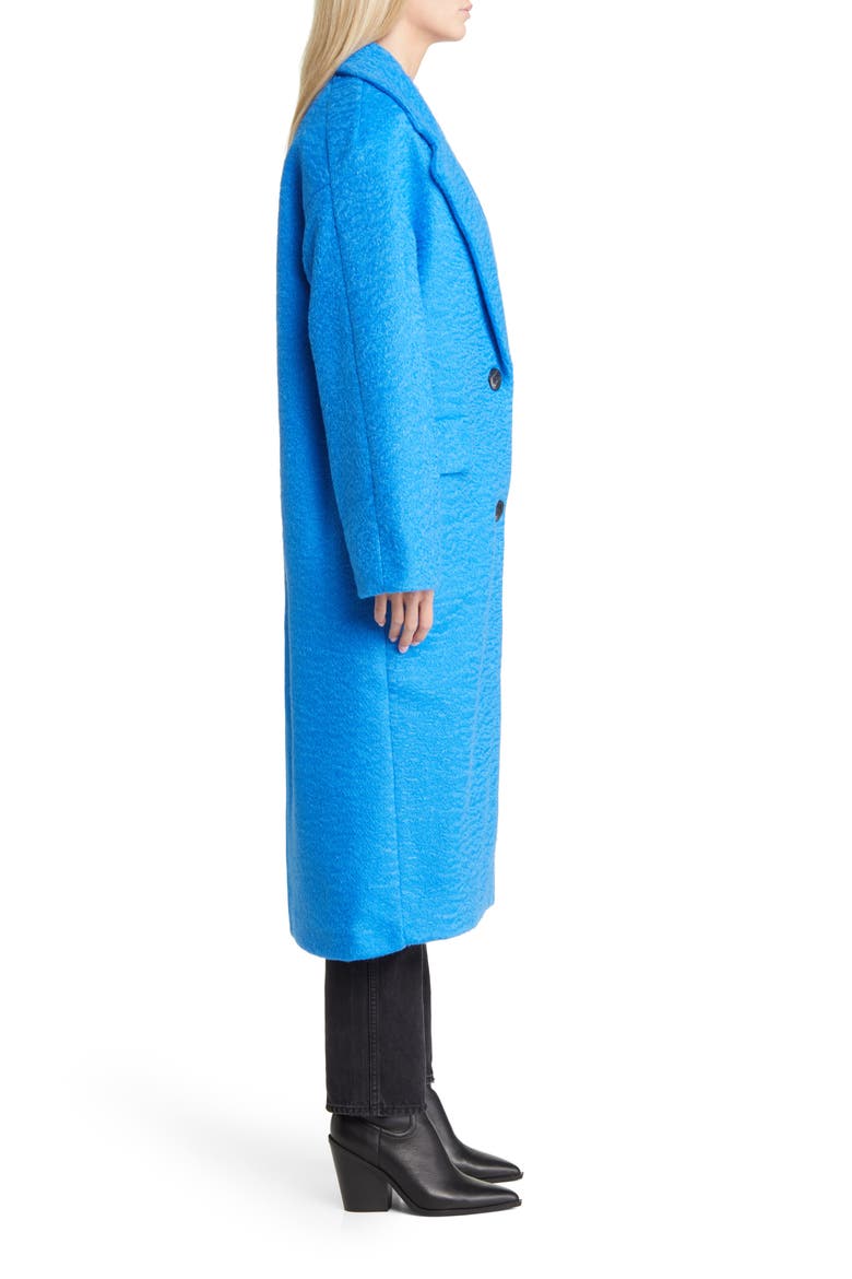 Long Brushed Coat, Alternate, color, MID BLUE