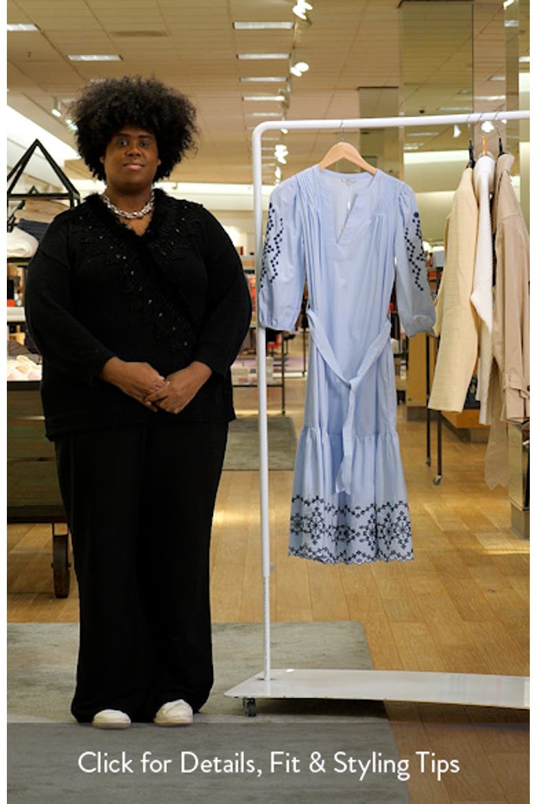 Carmel Eyelet Embroidered Tie Belt Cotton Dress video